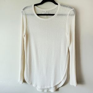 Sheer white Abercrombie long sleeve top A&F